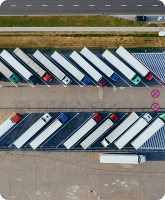 Trucks Row of logistics trucks